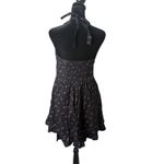 Guess Black Floral Mini Halter Dress Size 11 Sweetheart Neckline Whimsigoth Pink Photo 1