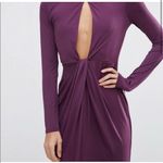 ASOS NWT  plunge cut out slinky maxi dress purple Sz 4 petite Photo 2