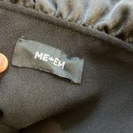 ME+EM Elegant Black Midi long sleeve sheath Dress high neck gold Ruffle Accents White Size L Photo 3