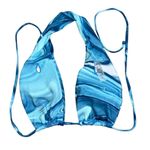 SheIn Women's Blue Marble Print Triangle Thong Bikini Set Size L Photo 1