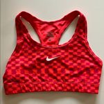 Nike Women's Pink & Orange Check Sports Bra Photo 0