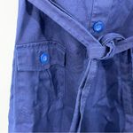 Banana Republic Blue Utility Shirtdress Size 0 Linen Blend Tie Belt Mini Dress Photo 4