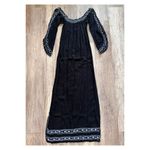 Poupette St. Barth Women's Embroidered Off-the-Shoulder Midi Dress Black Medium Photo 1