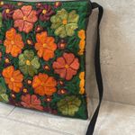 El Huarache vintage crossbody Orange Maroon and Green floral purse Photo 2