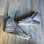 Toms  Wedge Espadrilles Sandals Heels‎ Peep Toe Striped Women's Size 6 Photo 2