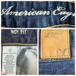 American Eagle Women's Boy Fit Crop 8" Mid Rise Dark Denim Wash Jeans Size 0 Photo 4