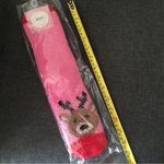 Jenni Cozy, Plush Reindeer Holiday Socks, Pink, Red Photo 2