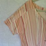 Como vintage PLUS SIZE  Pink and Cream Striped Blouse Photo 3