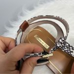 Louise et Cie Sandals Womens Size 7.5 Snakeskin Eviana Brown Leather Studded Photo 4