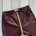 Abercrombie & Fitch The 90’s Straight Ultra High Rise Brown Faux Leather Pant 33 Photo 7