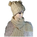 Handmade Bright Beige/ cream Crochet Hat & Scarf Set – Cozy & Stylish adult size Photo 1