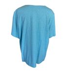 Cathy Daniels light blue short sleeve keyhole neck pullover top Photo 3