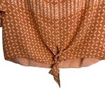 L'Academie L’academie Revolve Orange Geometric Print Flutter Sleeve Tie Front Blouse Photo 4