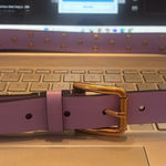 Elegant Medusa’s Lavender Belt with Gold Buckle 80/32. Purple Photo 0