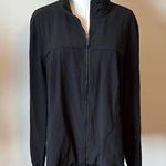 Chico's Black Bomber Jacket with Stand-Up Collar and Textured Fabric size 3 Photo 0