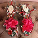 Lady Go Diva Floral Ankle Wrap Platform Sandals. Size 8 Pink Photo 2