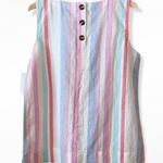 Ellen Tracy NWT  Linen Rome Stripe Sleeveless Top L Photo 1