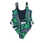 Weekday Women's  Green Navy & White  Swimsuit‎ Scoop Neck Low Back Small Photo 4