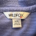 Wildfox  Women’s Haley Thermal Top‎ Blue Brushed Long Sleeved V-Neck Size XXL Photo 5
