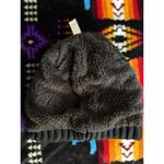 Sports Black Basketweave Knit Beanie Sherpa Lined Logo Warm Photo 5