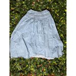 cupio  100% Cotton Smocked Waist Denim Boho Midi Skirt Size XL Photo 4