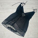 malene birger sheer tank top beaded silk strappy tie tank top 34 shirt lingerie Black Size M Photo 3