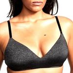 Victoria's Secret  RN 54867 Black Nylon No Wire T Shirt Bra Gray‎ 38D  Adjustable Photo 0