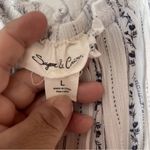 Sugar & cream Jumpsuit L white Blue flowy Ruffle Sleeveless Wide Leg Size L Photo 5