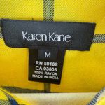Karen Kane Yellow Blue Plaid Flannel Shirt Medium Photo 5