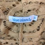 Blue Island Sheer Crochet Swim Coverup Pants Tan Size Small Nylon Photo 3