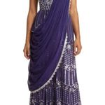 SANI Purple Anjali Metallic Embroidered Anarkali with Dupatta L Size L Photo 2