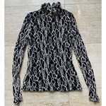 Alberto Makali Black & White Lace Turtleneck Long Sleeve Top Gothic Victorian M Photo 0