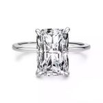 Sterling Silver SIZE 9 925 Emerald Cut CZ Ring Photo 0