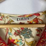 Biba Cream Colorful Floral Satin Printed Straight Long Sleeve Kurta Top M Red Size M Photo 3