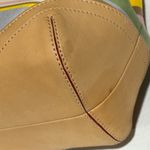 Coach VTG Hampton Pink Sateen & Tan Vachetta Leather Pastel Striped Photo 9