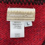 Vintage 90s Coldwater Creek Burgundy Red Wool Knit Sweater Zip Vest Black Trim Size L Photo 6