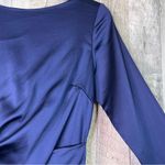 Betsy and Adam Sz. 10 Navy Blue Stretch Satin Lined Long Sleeve Form Fitti… Photo 5