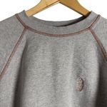 Ganni  Gray Long Sleeve Seahorse Embroidered Crewneck Sweatshirt Size Medium Photo 1