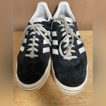 Adidas  Gazelle Bold Core Platform Black/White Suede Sneakers; Triple Sole; 8.5 Photo 4