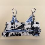 T & B Women’s Black and White Tie Dye Bikini Top Photo 1