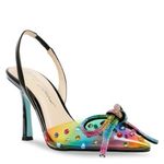 Betsey Johnson  "Deede" Embellished Rainbow Slingback Dress Pumps Size 6M Photo 0