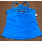 Island Escape Blue Aloha High Neck Crochet Tankini Adjustable Straps Size‎ 16 Photo 0