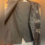 Creazioni Effeci Black Sequined And Pearl Beaded Front Sleeveless Vest Large Photo 7