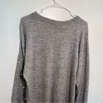 ZARA  Tunic Sweater Heather Gray Pearl Button Sleeves Photo 8
