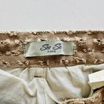 See See Paris Tan Perforated Jeans Size 38 Wide Leg High Waist Boho Western Cute Photo 3