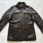 Vintage Wome’n leather jacket, Virginia Slims Size M Dark Brown Size M Photo 1