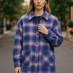 Wrangler NWT  Oversized Western Jacket  Purple/Blue Combo XS Wool Blend Photo 0