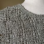 Y2K The Limited Handknit‎ Ribbon Yarn Crochet Top Gray Sage Boho Festival Medium Green Photo 2