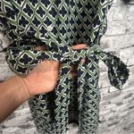 Nautica EUC Green\ Navy Blue \ White Dress Size Medium Photo 3