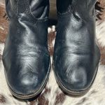 Vintage Black Real Leather Fringe Cowboy Boots Festival Rave Burning Man A21 Size 7 Photo 4